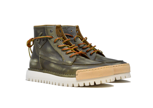 Model "LA JANKEE MILITARE" - 100% Handmade Leather Shoe Made in Italy
