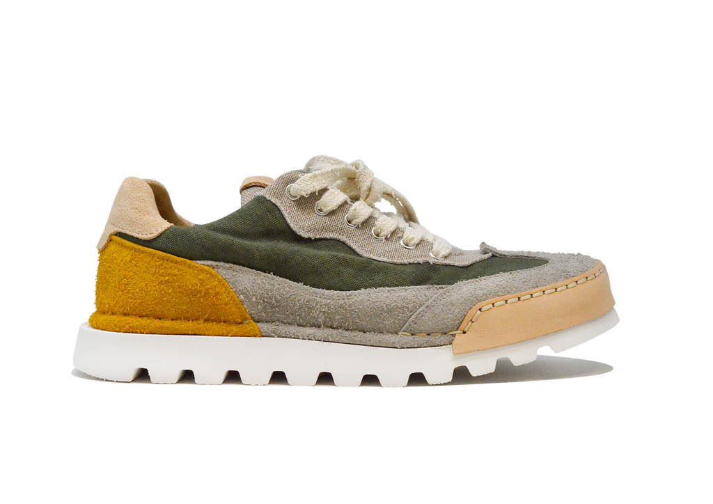 "LA SNEAKER CANVAS VERDE" - Scarpa Artigianale  in Pelle 100% fatta in Italia