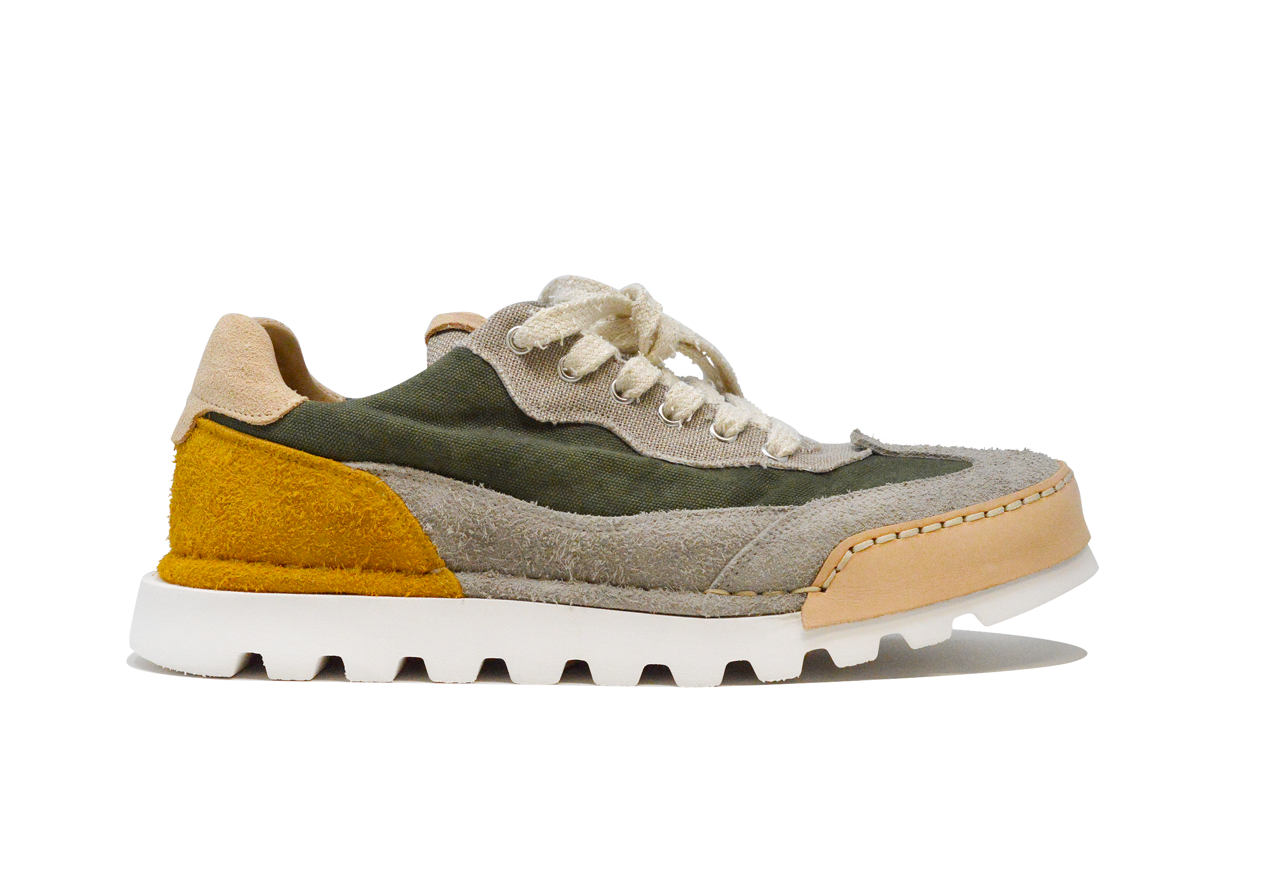 "LA SNEAKER CANVAS VERDE" - Scarpa Artigianale  in Pelle 100% fatta in Italia