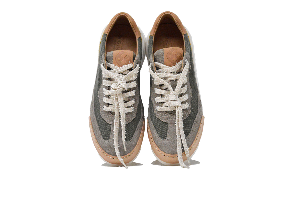 "LA SNEAKER CANVAS VERDE" - Scarpa Artigianale  in Pelle 100% fatta in Italia