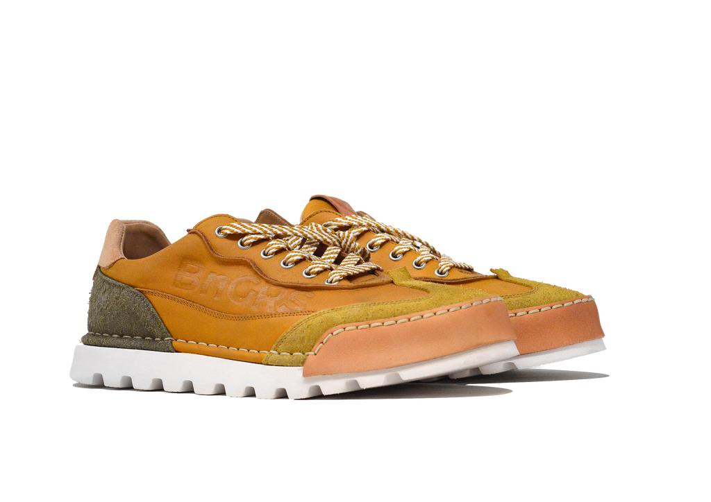 "LA SNEAKER GIALLO NOCE" - Scarpa Artigianale  in Pelle 100% fatta in Italia