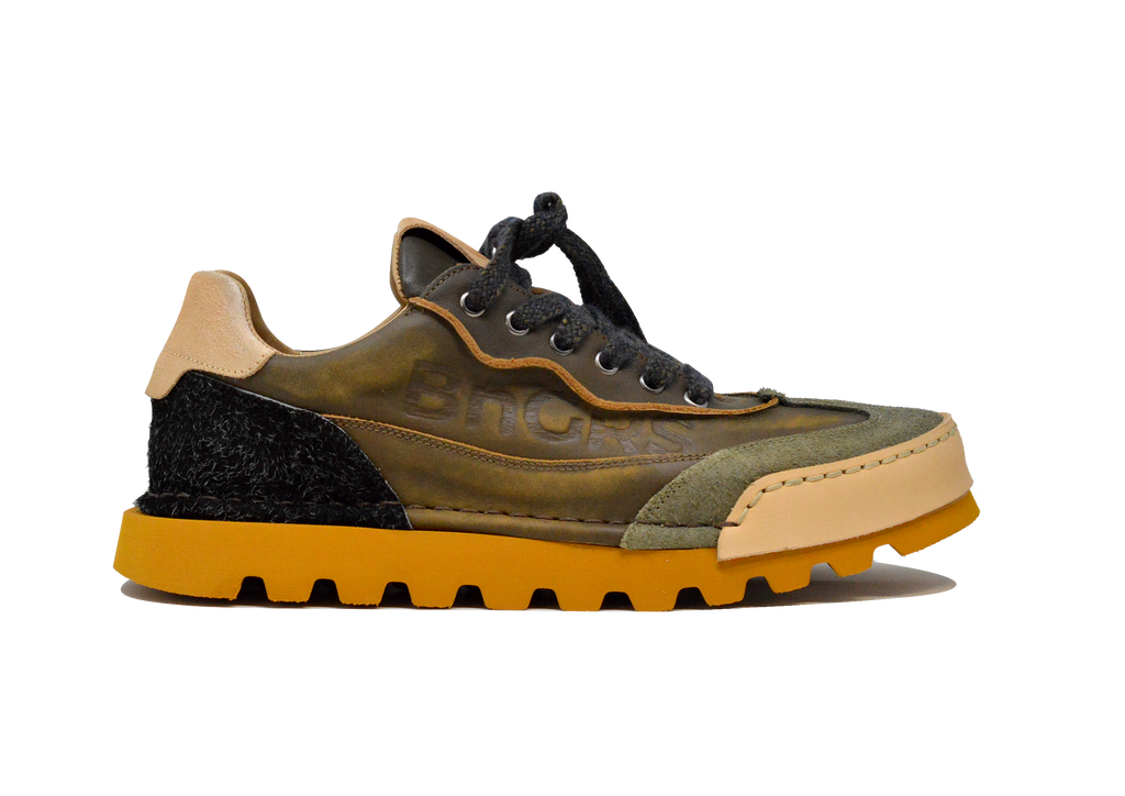 "LA SNEAKER MILITARE NOCE" - Scarpa Artigianale  in Pelle 100% fatta in Italia