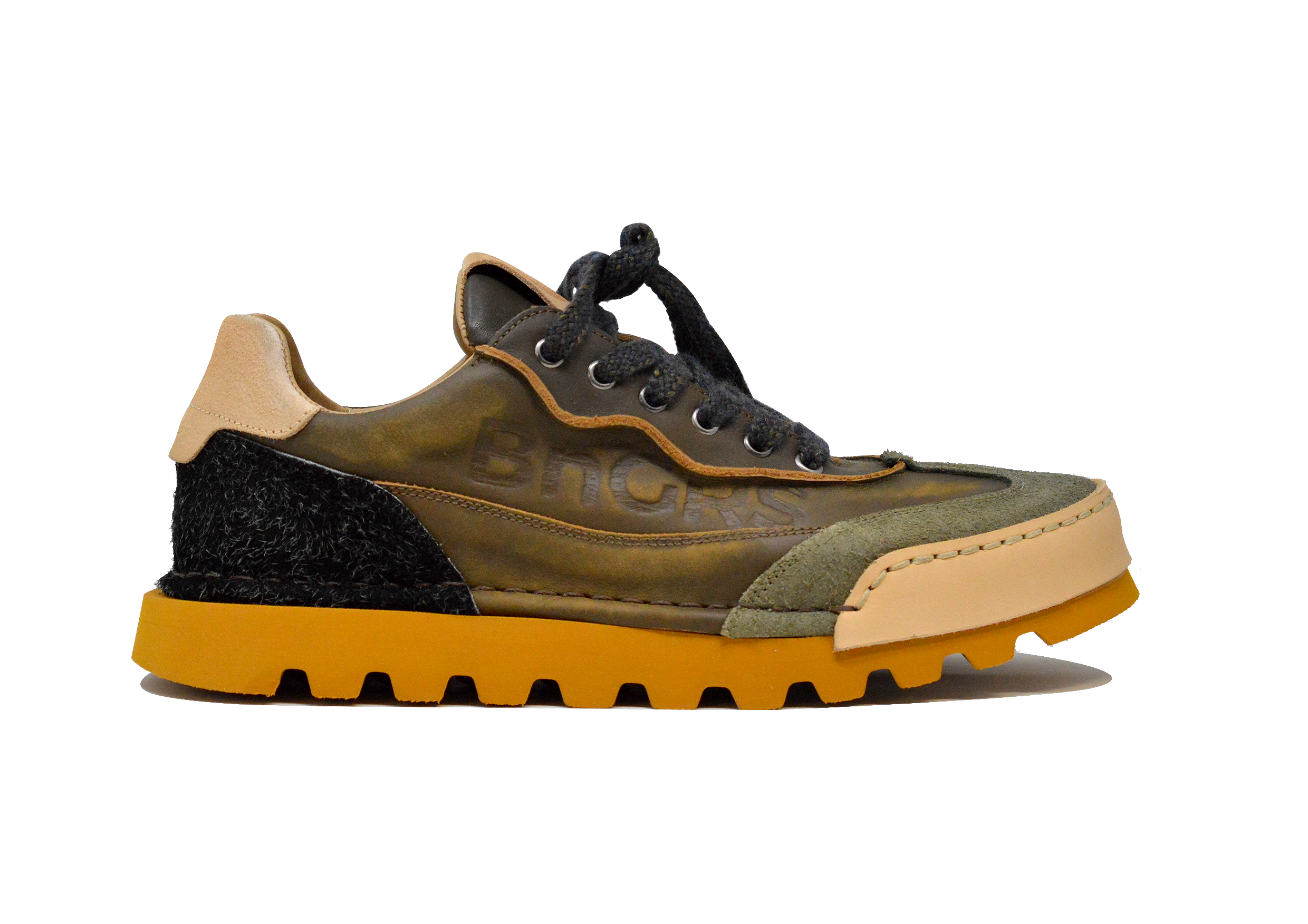 "LA SNEAKER MILITARE NOCE" - Scarpa Artigianale  in Pelle 100% fatta in Italia