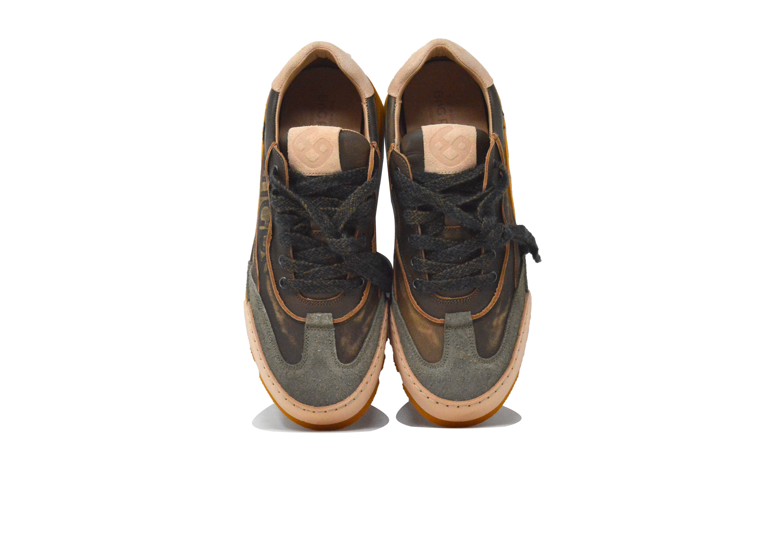 "LA SNEAKER MILITARE NOCE" - Scarpa Artigianale  in Pelle 100% fatta in Italia