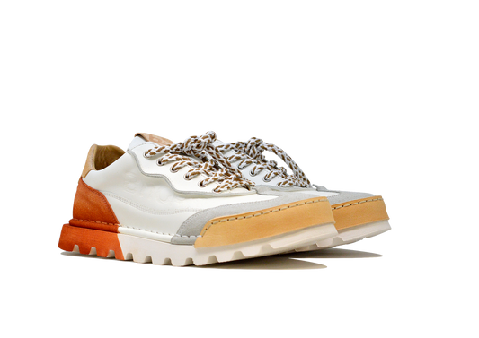 "LA SNEAKER SFUMATA ARANCIO" - Scarpa Artigianale  in Pelle 100% fatta in Italia