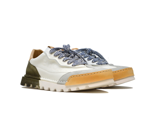 "LA SNEAKER SFUMATA MILITARE" - Scarpa Artigianale  in Pelle 100% fatta in Italia