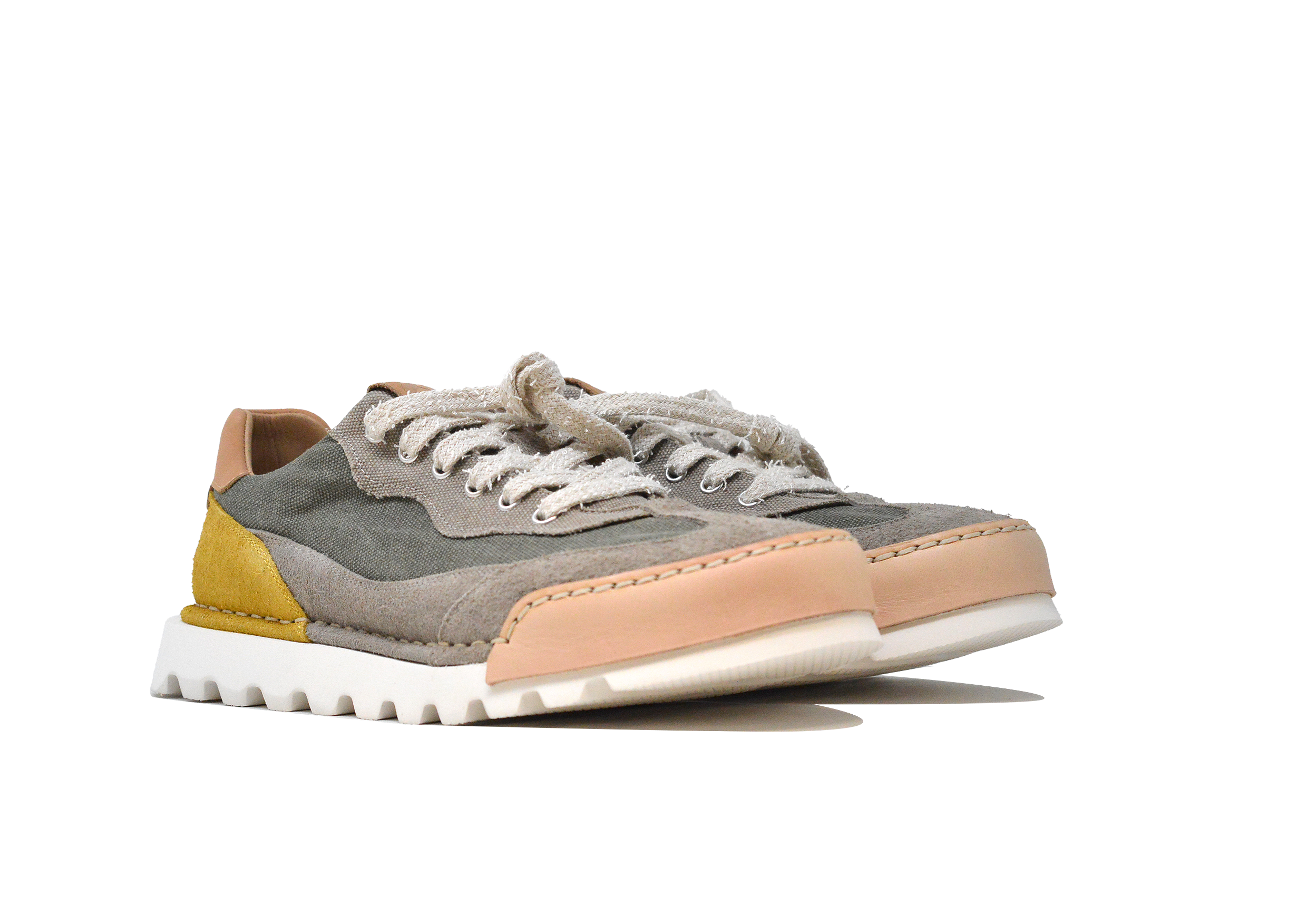 "LA SNEAKER CANVAS VERDE" - Scarpa Artigianale  in Pelle 100% fatta in Italia