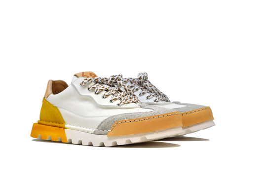 "LA SNEAKER SFUMATA GIALLA" - Scarpa Artigianale  in Pelle 100% fatta in Italia