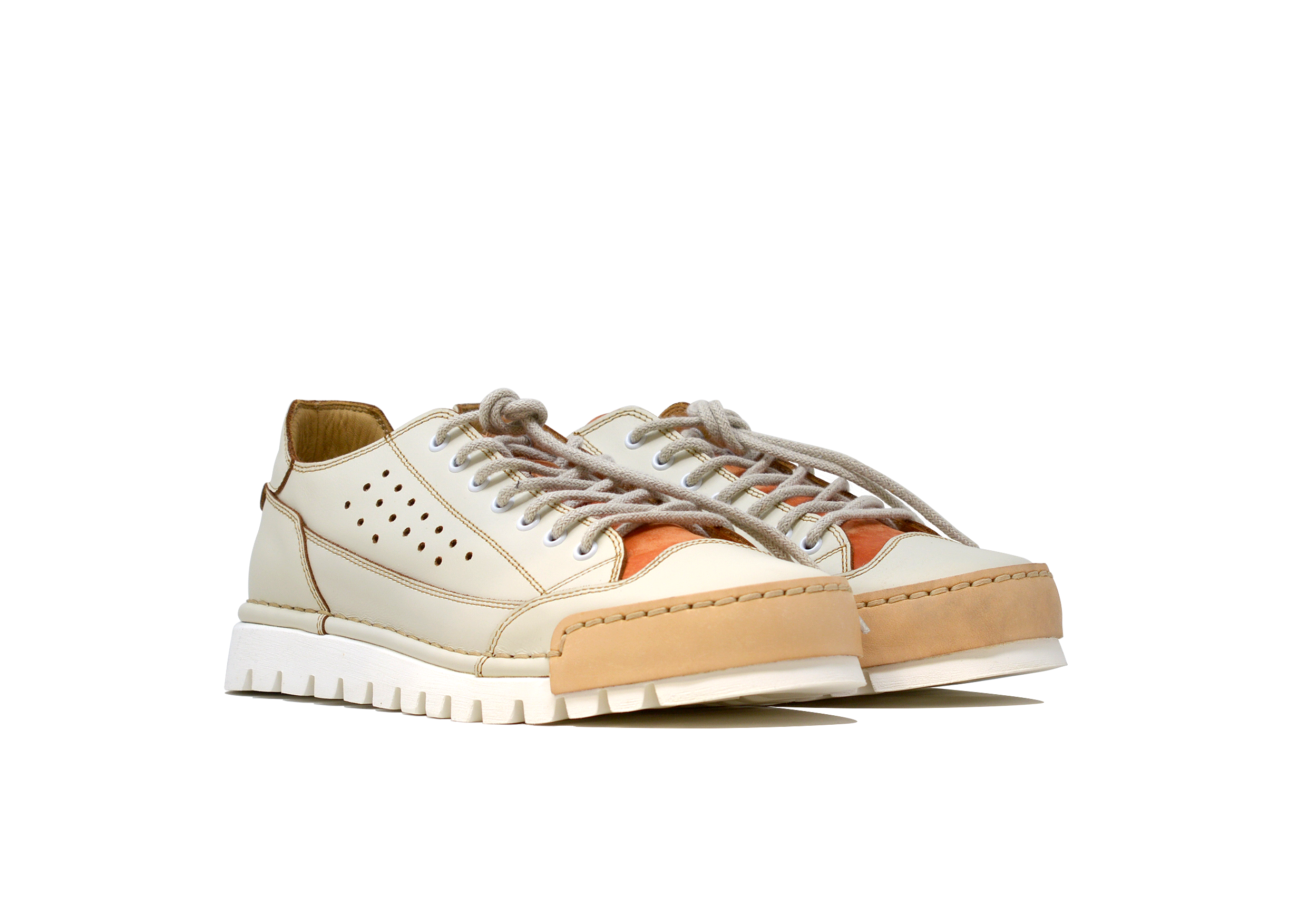 "L'HAWAIANA ARANCIO" - Scarpa Artigianale  in Pelle 100% fatta in Italia