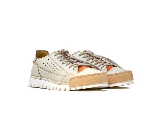 "L'HAWAIANA ARANCIO" - Scarpa Artigianale  in Pelle 100% fatta in Italia
