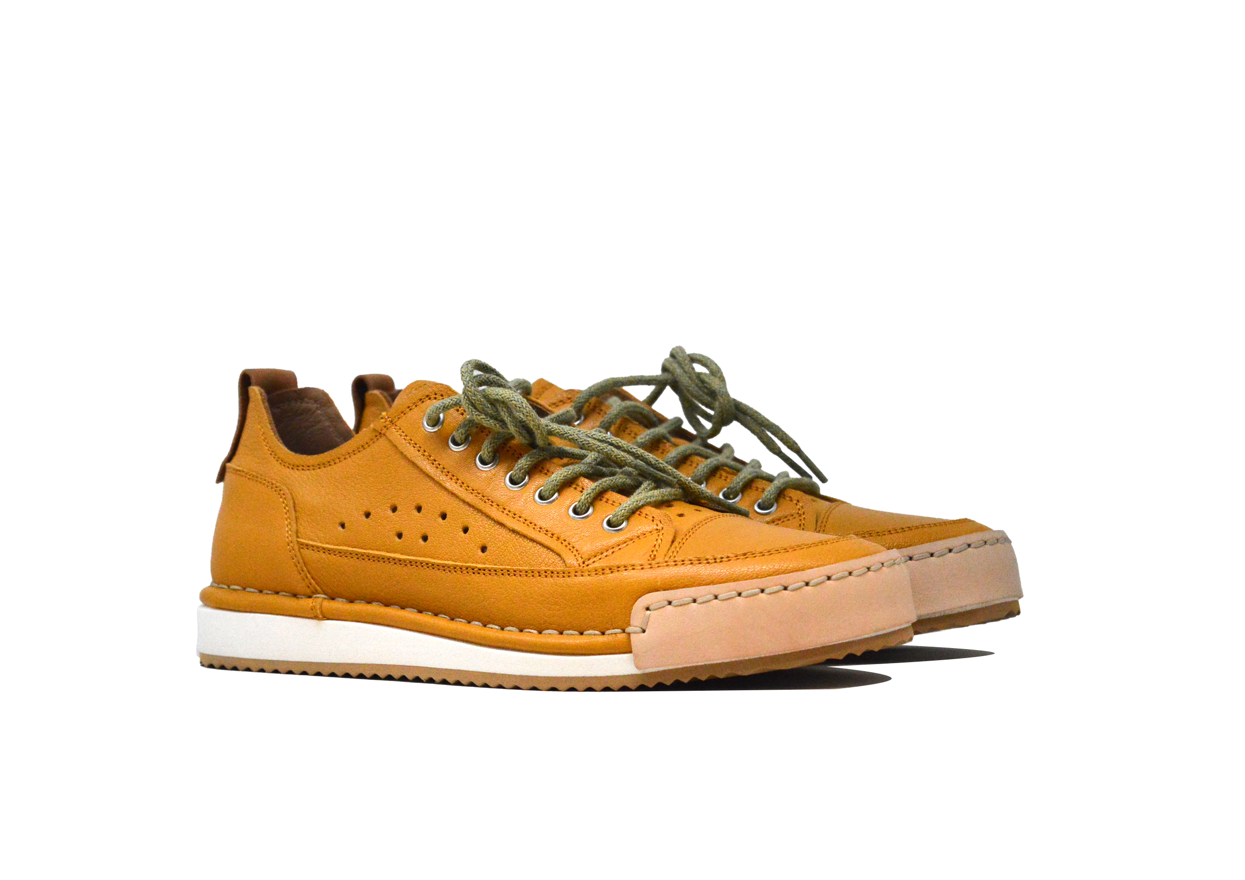 "LA FRESCA SENAPE" - Scarpa Artigianale  in Pelle 100% fatta in Italia